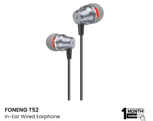 FONENG T52 Angled In-Ear Wired Earphone